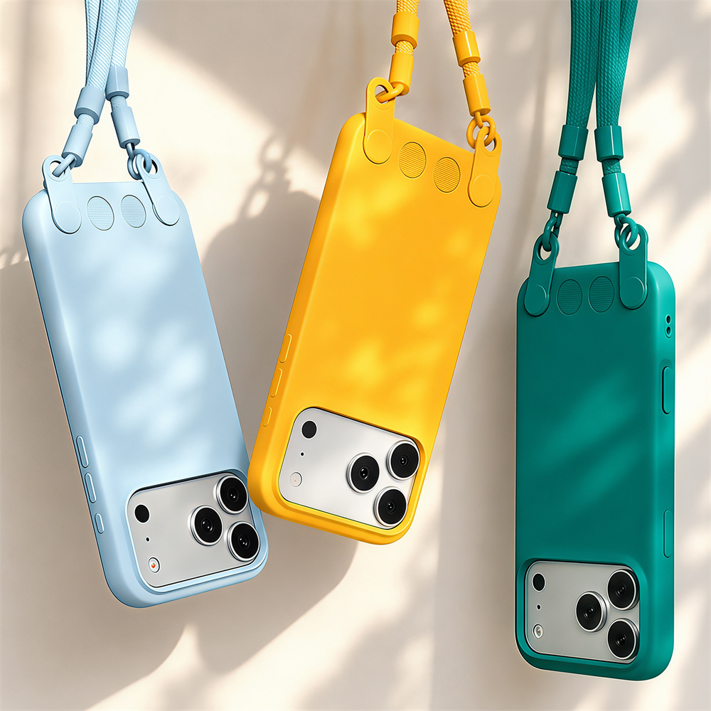 Phone Cases Rugged - Çapraz Askılı Mat Sıvı Silikon Telefon