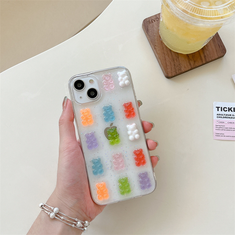 Phone Cases Xr Cute - Sevimli 3D Renkli Ayı Damla Tutkal