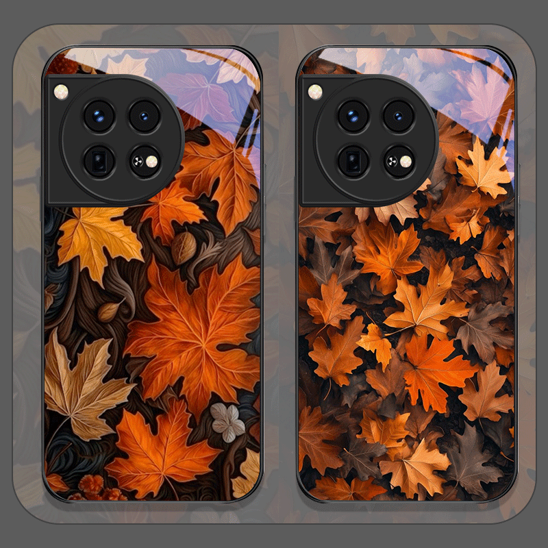 Phone Cases Oneplus - El Boyaması Sonbahar Akçaağaç Yaprağı Desenli