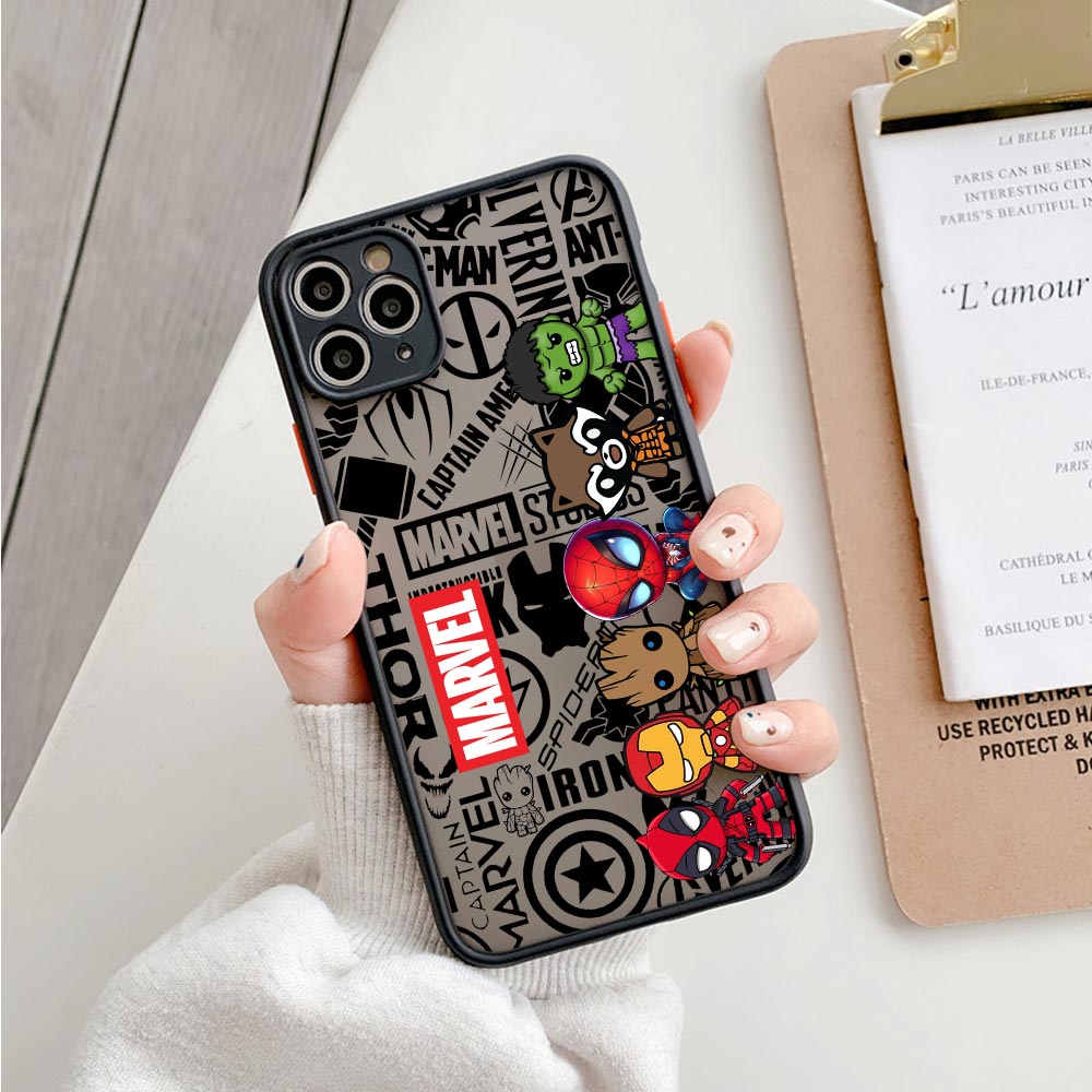 Phone Cases Xr Cute - Sevimli Marvel Kahramanları Mat Yarı Saydam