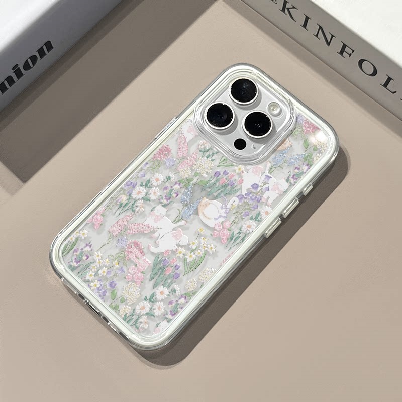 Phone Cases Transparent - Sevimli Çiçek Kedi Kuğu Yumuşak Silikon