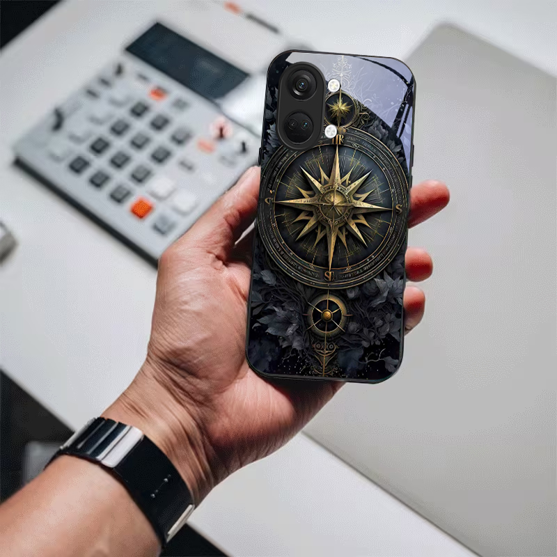 Koyu Çiçek Desenli Pusula Siya - Phone Cases Oneplus incelemesi ve fiyatı