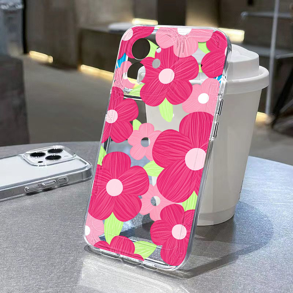 Renkli Çiçek Desenli Şeffaf Te - Phone Cases Transparent incelemesi ve fiyatı