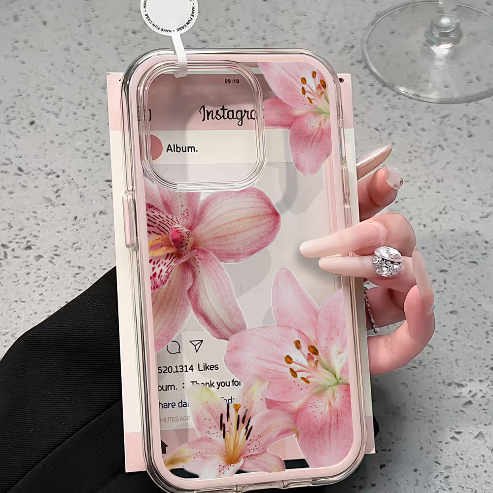 Pembe Zambak Çiçeği Şeffaf Tel - Phone Cases Transparent incelemesi ve fiyatı