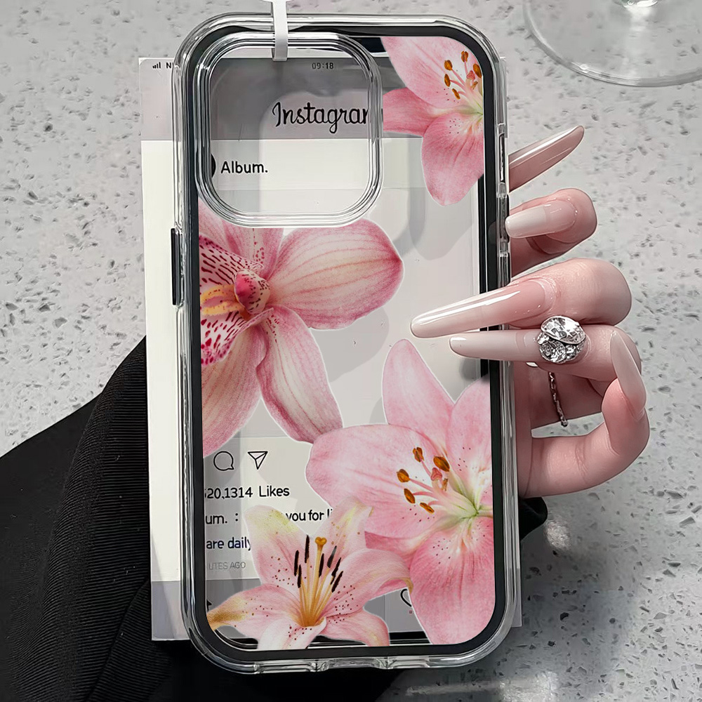 Pembe Zambak Çiçeği Şeffaf Tel - Phone Cases Transparent incelemesi ve fiyatı