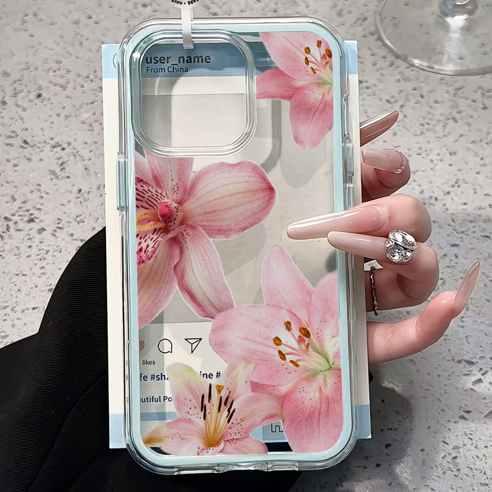 Pembe Zambak Çiçeği Şeffaf Tel - Phone Cases Transparent incelemesi ve fiyatı
