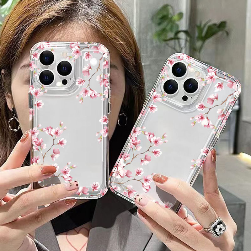 Pembe Çiçek Desenli Şeffaf Tel - Phone Cases Transparent incelemesi ve fiyatı