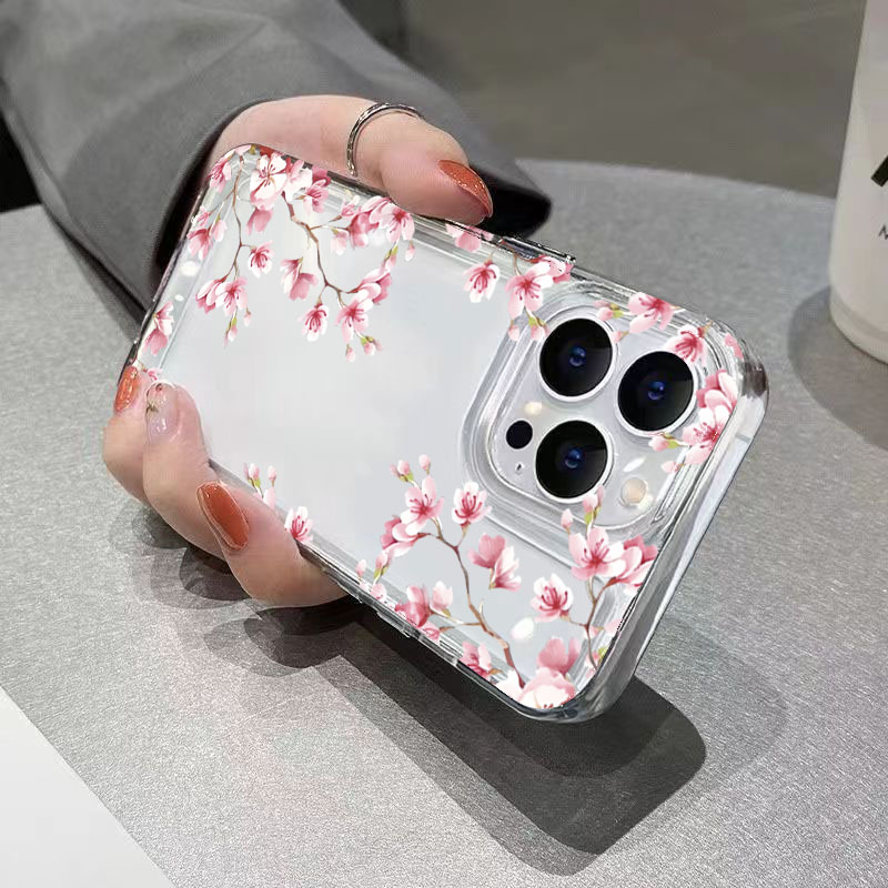 Pembe Çiçek Desenli Şeffaf Tel - Phone Cases Transparent incelemesi ve fiyatı