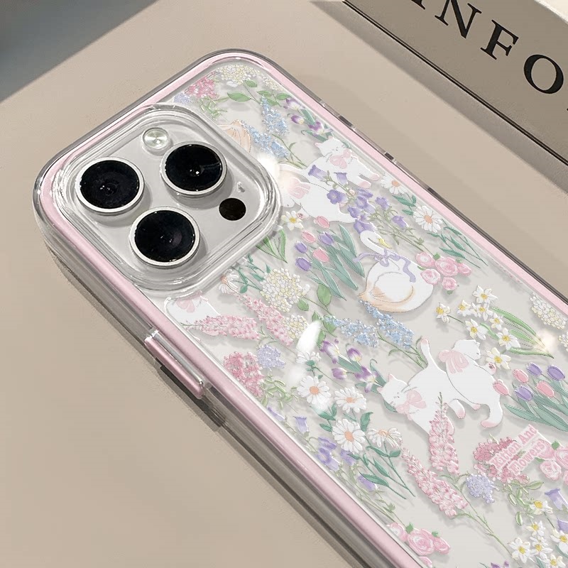 Sevimli Çiçek Kedi Kuğu Yumuşa - Phone Cases Transparent incelemesi ve fiyatı