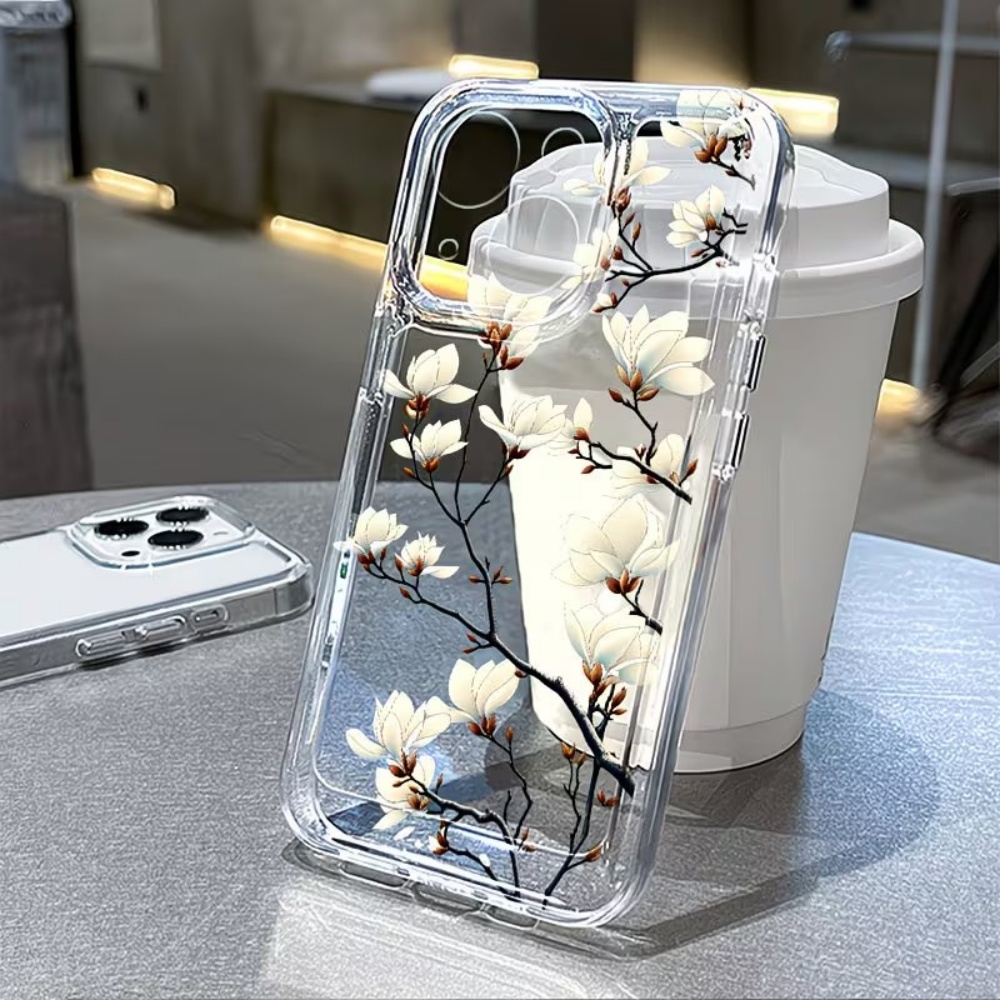 Trendy Manolya Çiçekli Şeffaf  - Phone Cases Transparent incelemesi ve fiyatı